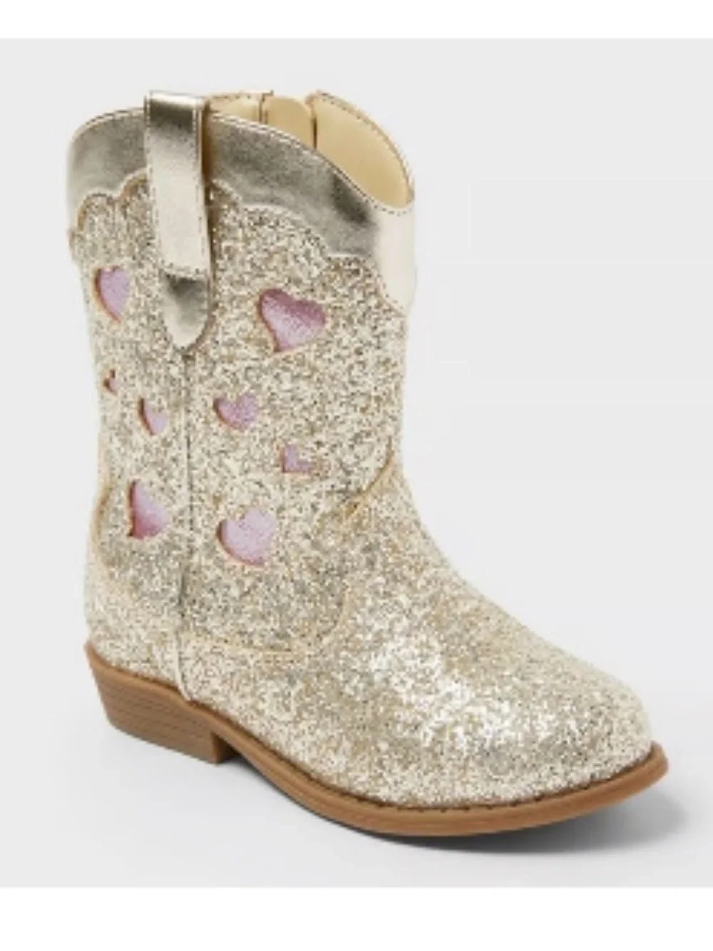 Cat & Jack Toddler Girls Size 5 Gold Dallas Cowboy Boots New W Tags Glitter